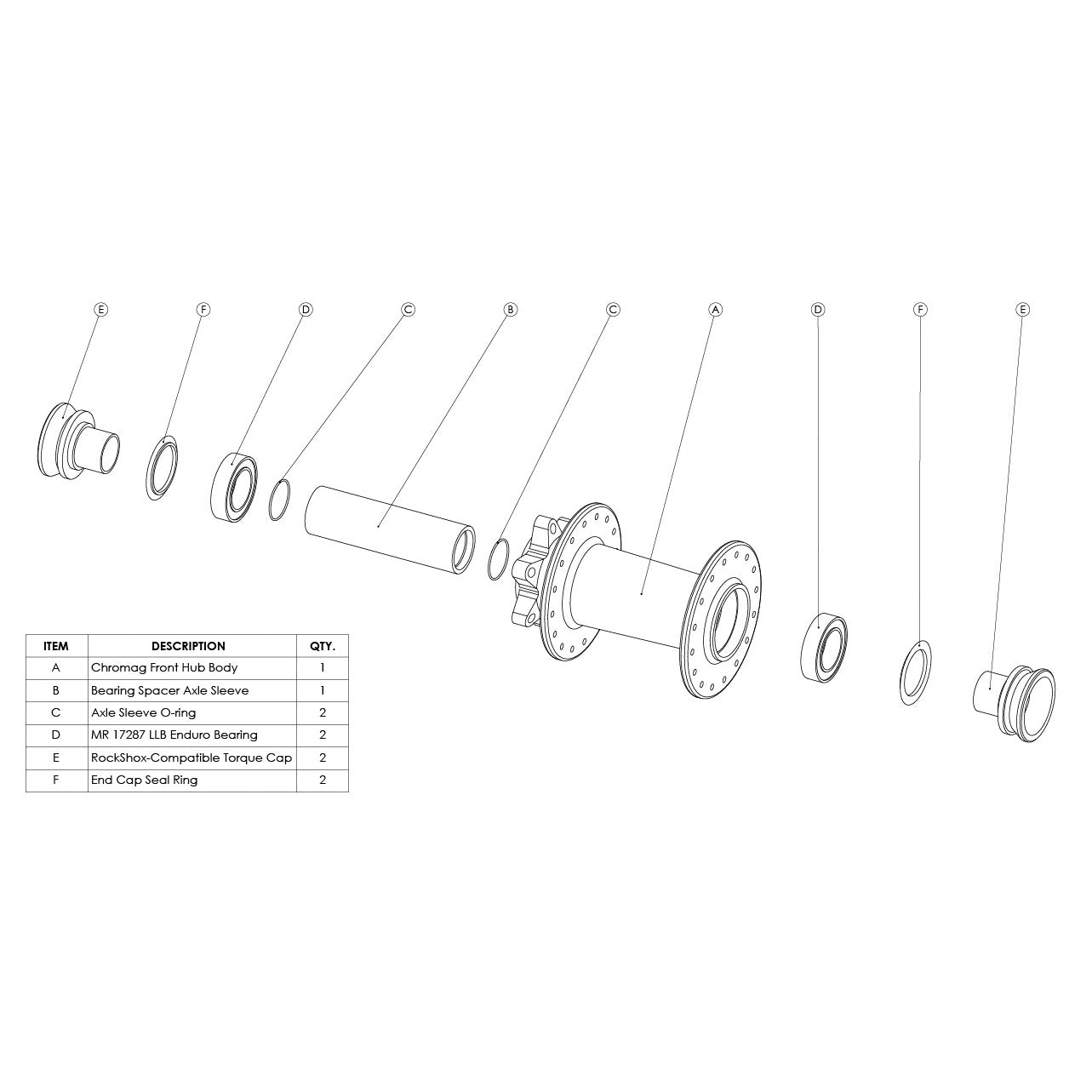 R4 Front Hub Parts MTB Mountain Bike Parts Chromag Bikes